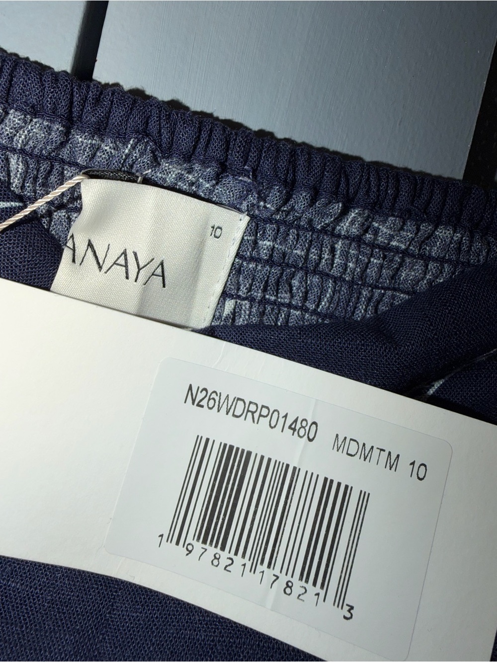 Few Moda Zali Navy Printed Linen Blend Maxi Dress – Size 10 NWT - Picture 6 of 12